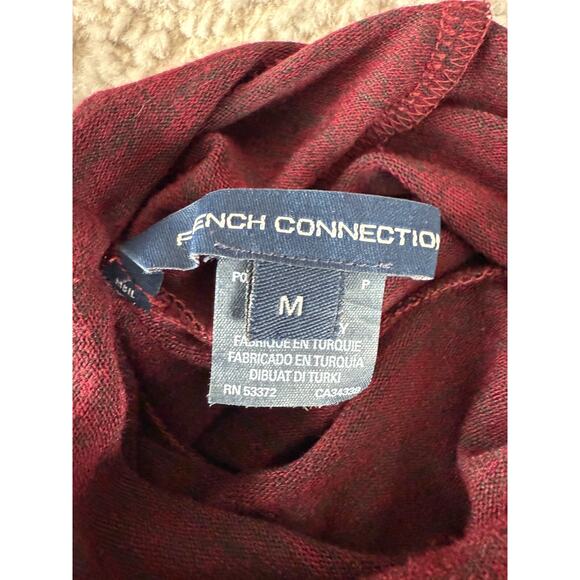 French Connection Size M Mock Neck Mini Shirt Dress Red Long Sleeve Pullover - Picture 6 of 8